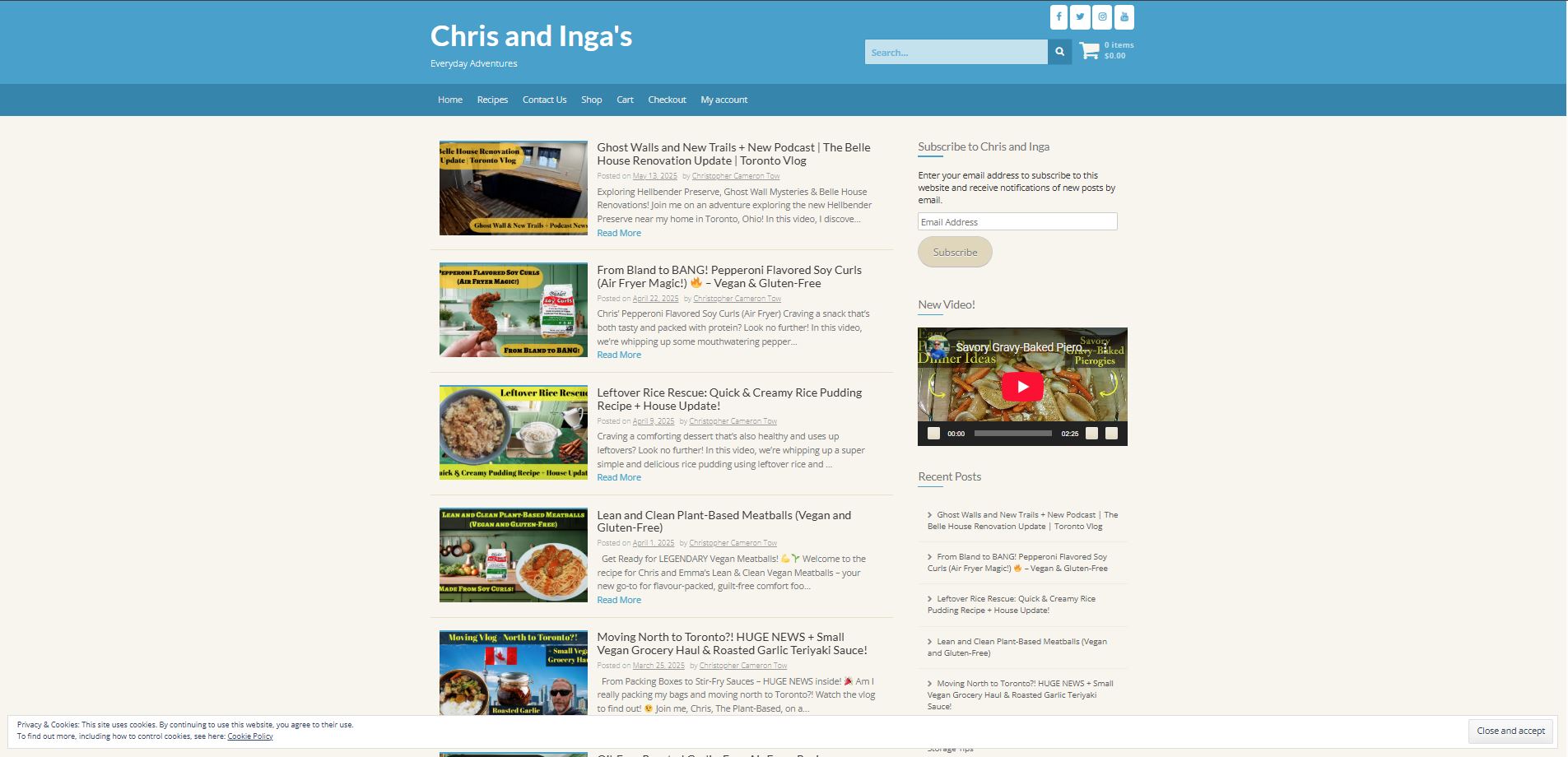 ChrisAndInga.com Website Screenshot