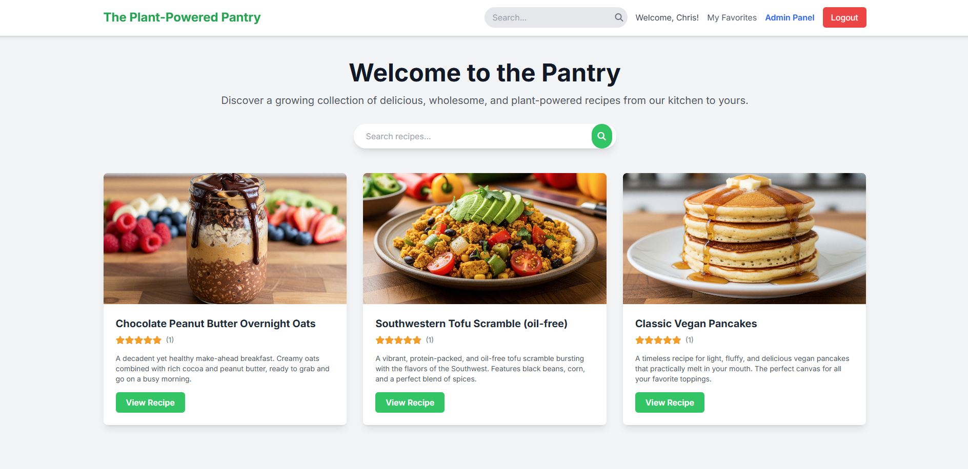 Pantry Recipe App Screenshot