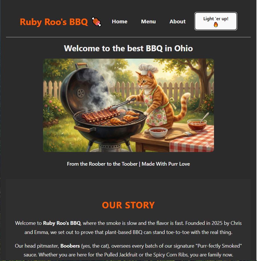 Ruby Roo's BBQ Website Screenshot