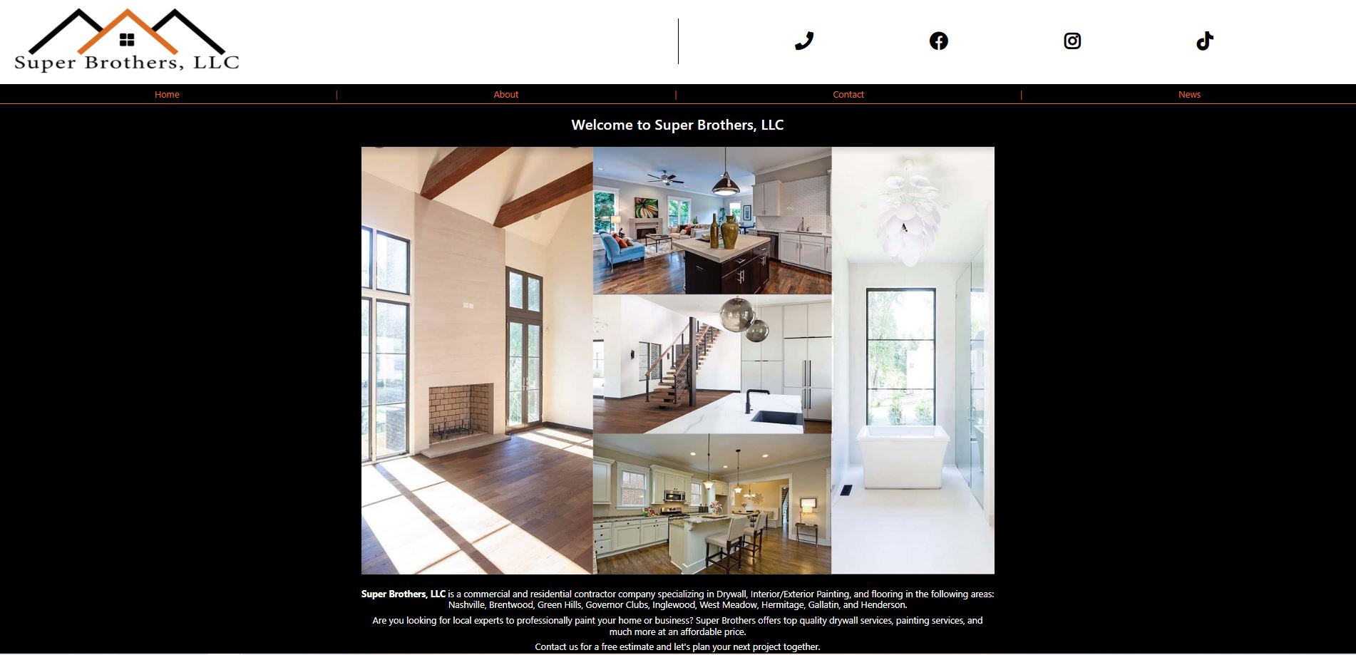 SuperBrosLLC.com Website Screenshot